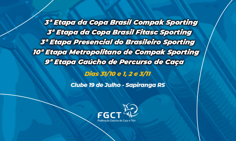 [COPA BRASIL] - 3ª Etapa da Copa Brasil Fitasc e outras - 31/10 e 1 a 3/11