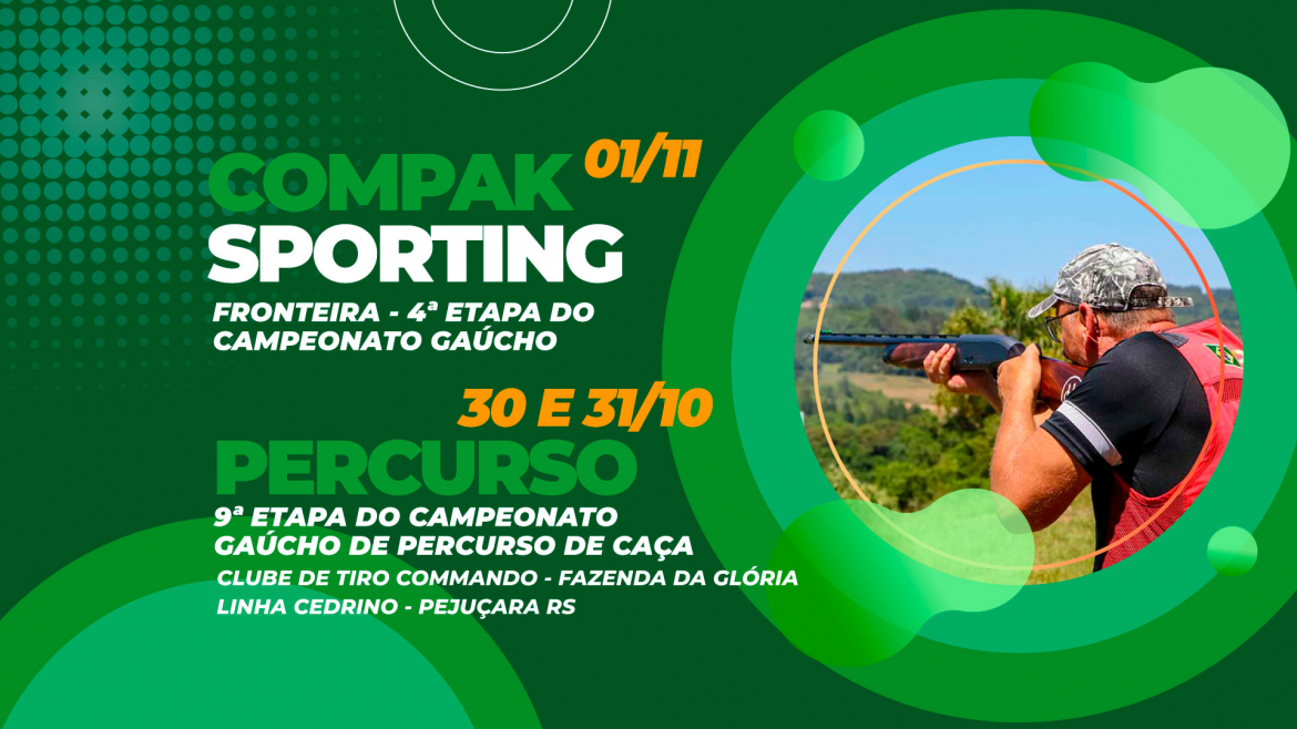 [PERCURSO E COMPAK] - 9ª Etapa de Percurso e 4ª Etapa de Compak Fronteira - 30 e 31/10 e 1º/11