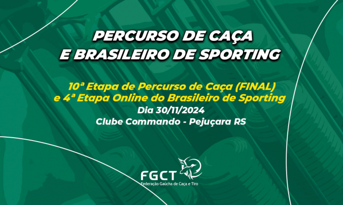 [PROVA REALIZADA] - 10ª Etapa e Percurso e 4ª Online do Brasileiro de Sporting - 30/11