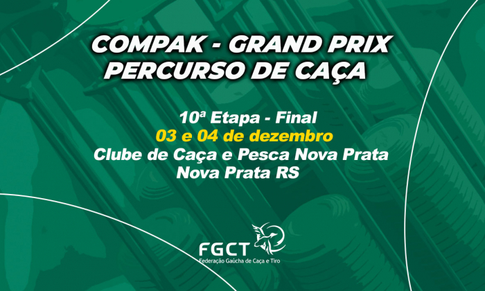[PROVA REALIZADA] - Compak e Percurso de Caça - Fitasc Sporting - 10ª Etapa Final - 03 e 04/12